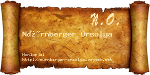 Nürnberger Orsolya névjegykártya